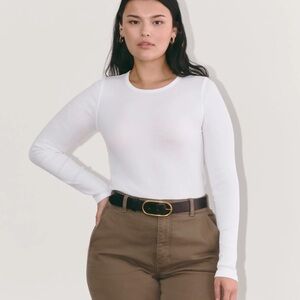 Everlane THE LUXE RIB LONG-SLEEVE CREW size medium white